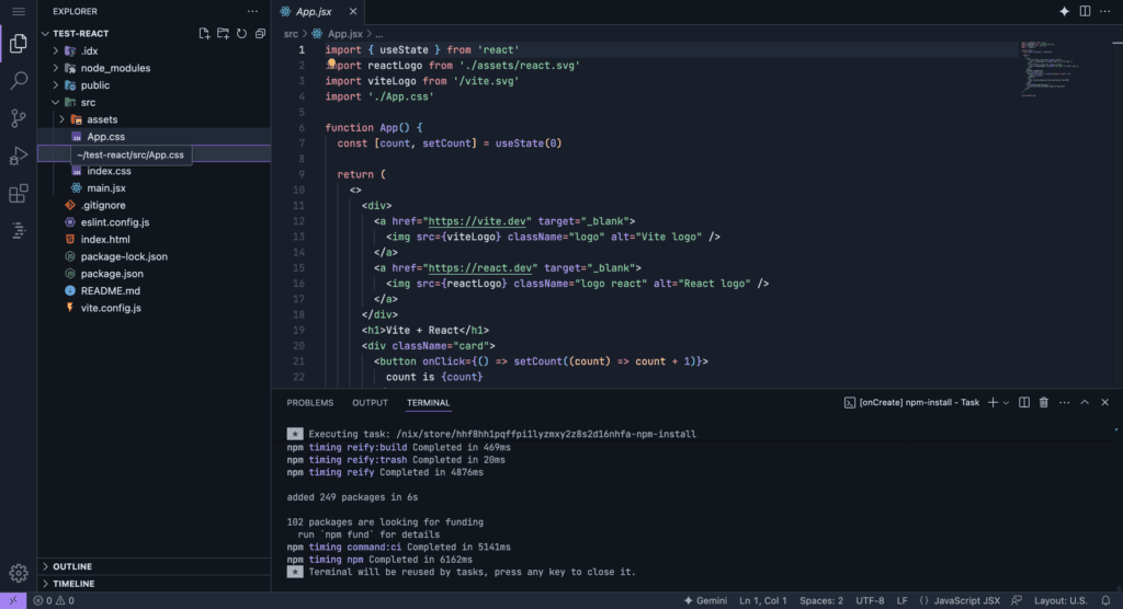 project ide code editor